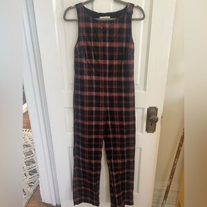 Pamela Love Black and Red Plaid Jumpsuit